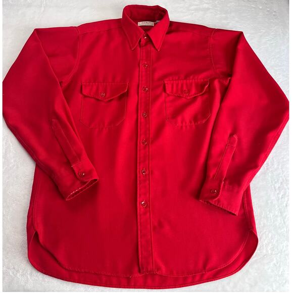 L.L. Bean Vintage Allagash Red Flannel Shirt Men's size Medium 15 USA Made - Picture 1 of 7